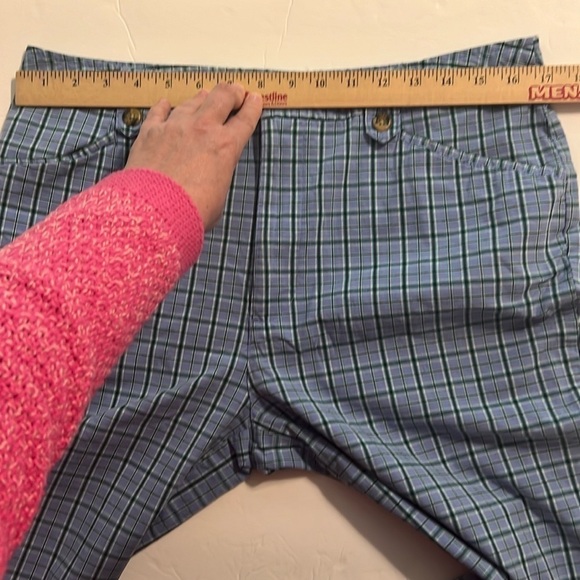 White Stag blue plaid stretch capris pants size 12 - Picture 9 of 10